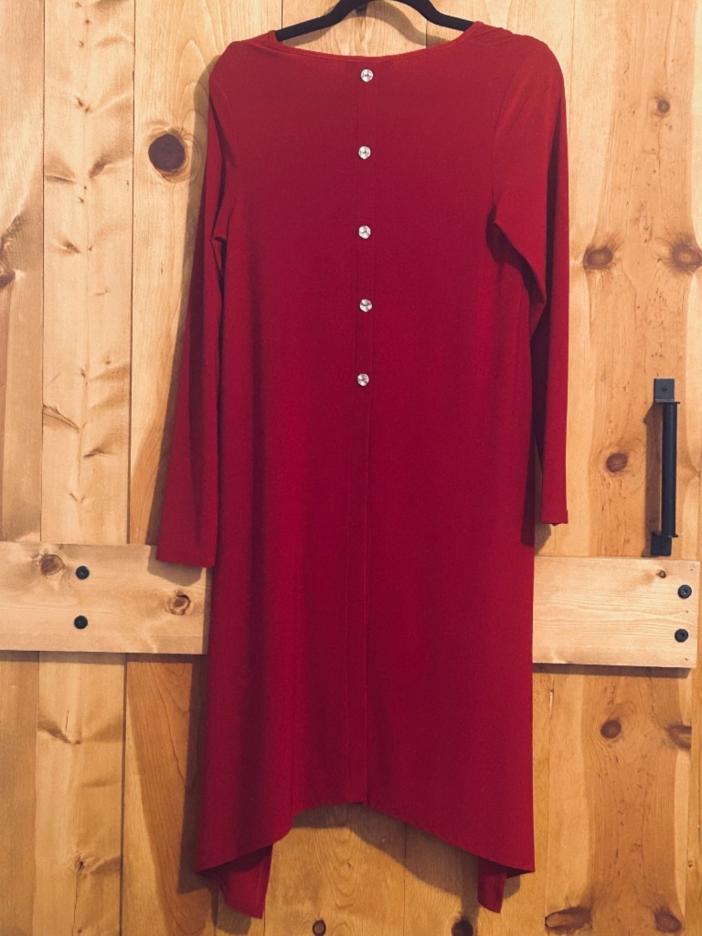 Michael Tyler Red High-Low Knit Tunic - Picture 3 of 3